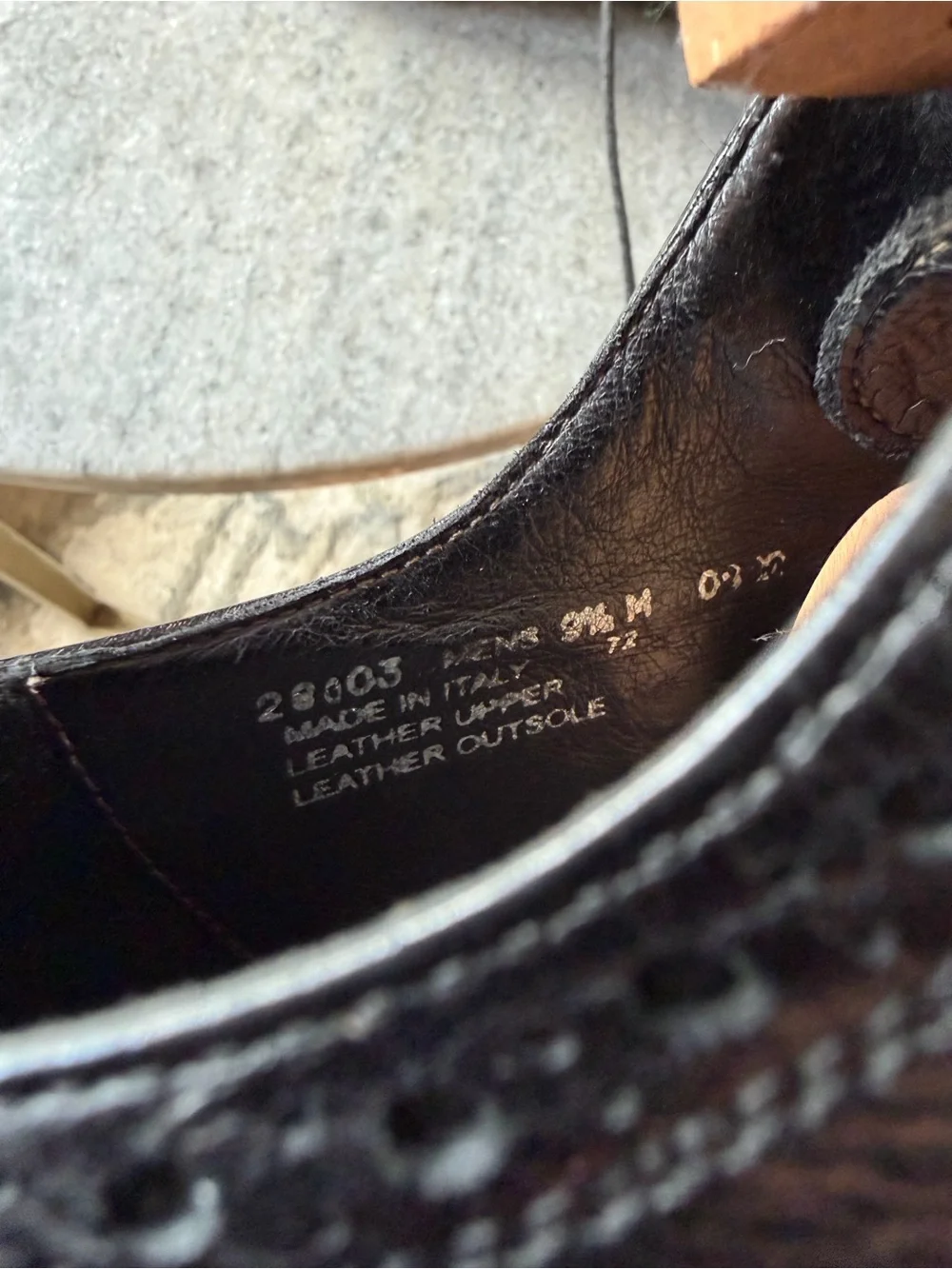 Bostonian Men’s Black Leather Wingtip Oxford Shoes Size 9.5